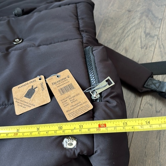 Bearpaw Puffer Flap Top Snap & bungee pull,side zip pockets,padded laptop sleeve